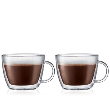 Bodum Deux tasses double paroi pour café au lait avec anse Bistro 15 oz