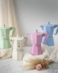 Exclusive pastel blue 3-cup moka
