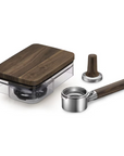 Walnut wood espresso machine accessory kit