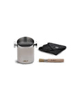 Lelit Coffee grounds container with cloth and brush